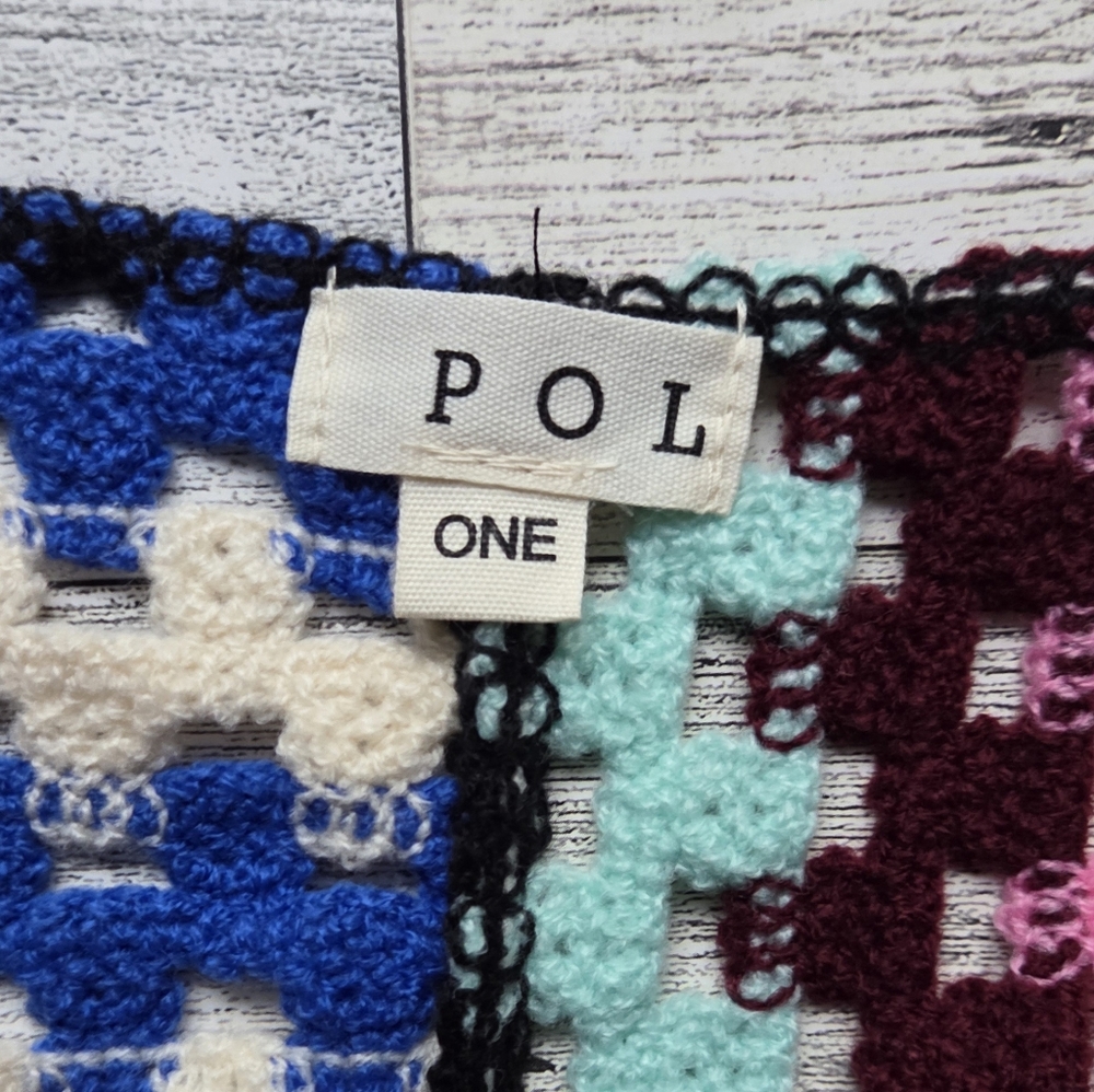 Pol Patchwork Square Crochet Cardigan Sweater - image 6